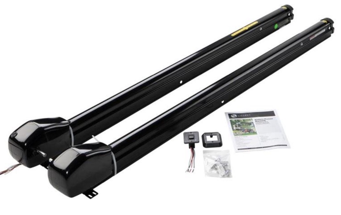 Power RV awning arm kit with motor housings, switch and hardware